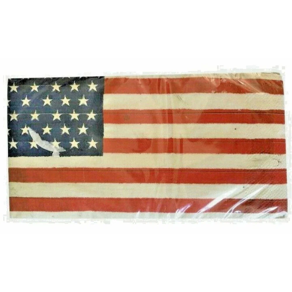 USA Flag Paper Napkins 32 CT BBQ Guest Bath Towels Buffet Patriotic America